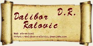 Dalibor Ralović vizit kartica